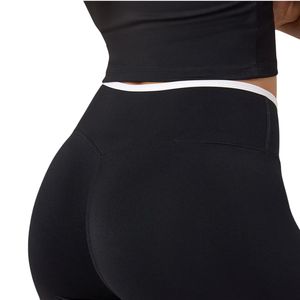 Legging sculptant noir contrastant taille haute pour femme – Pantalon de yoga extensible, tenue de sport, collant d'entraînement, vêtements de fitness - Product Image 5