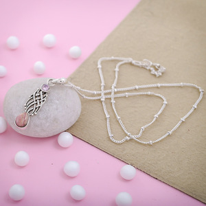 Natural Rhodochrosite & Amethyst 925 Sterling Silver Drop Pendant <b>Charm</b> Wholesale Gemstone Jewelry - Product Image 2
