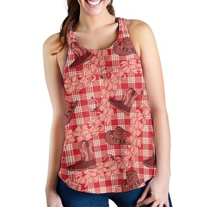 Camiseta sin mangas de poliéster para mujer con estampado floral a cuadros, cuello redondo, transpirable, de punto, con estampado digital, estilo casual y adornos de cintas. - Product Image 2