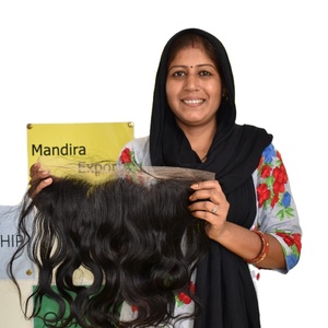 Cutícula sin procesar alineada Virgen 13*4 Frontal Color negro Bodywave Temple Extensiones de cabello humano vietnamita - Product Image 3