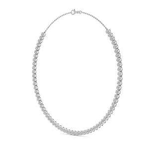 Round Cut Lab Grown Diamond Bezel Set <b>Tennis</b> <b>Necklace</b> Fine Statement Jewelry 14 Inch - Product Image 2