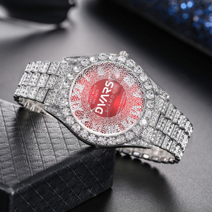 Reloj de Cuarzo Deportivo de Lujo para Hombre, Estilo Hip Hop, con Esfera de Números Romanos y Correa de Acero Inoxidable con Incrustaciones Brillantes, Tendencia de Moda Urbana - Product Image 6