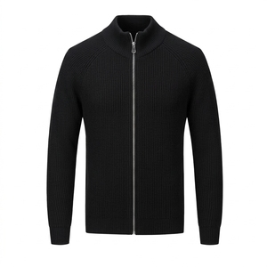<b>Mens</b> Cable Knit <b>Cardigan</b> Sweater textured cable pattern and button closure Custom Knitwear Wholesale Manufacturer - Product Image 1