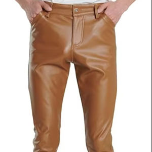 Pantalons pour hommes, pantalons pour hommes adultes de grande taille, vente en gros, pantalons en cuir de qualité supérieure pour hommes, personnalisables, légers, à taille haute - Product Image 1