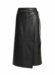 Jupes plissées mini en cuir véritable satiné brodé respirant style vintage Fazmax pour femmes, taille naturelle, couleur noire, grandes tailles - Product Image 2