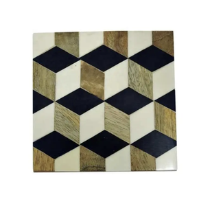 Ensemble de dessous-de-verre en MDF avec incrustation de résine au design haut de gamme, dessous-de-verre en résine, dessous-de-verre en MDF avec incrustation de résine, sets de dessous-de-verre à prix de gros direct usine - Product Image 5