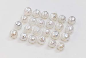 Perles de culture d'eau douce baroques blanches AAA, rondes, percées, 10*10 à 12*12 mm, cabochons, pierres précieuses naturelles pour la fabrication de bijoux - Product Image 2