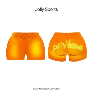 Shorts de sport pour femmes en polyester et élasthanne, noir et rose, avec empiècements latéraux, coupe ajustée, logo personnalisé par transfert thermique. - Product Image 6