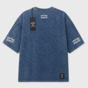 Fabricant de T-shirts personnalisés en gros, délavés à l'acide, épais, coupe oversize, épaules tombantes, imprimé graphique squelette, style vintage pour homme - Product Image 4