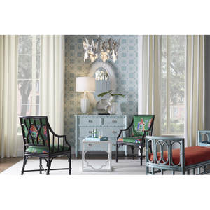 Coastal Upholstered Bench Seating Accent Entryway <b>Chair</b> for Living Room - Product Image 3