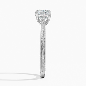 Bague BOJ 069 en argent 925 gravée Elsie, coupe coussin, avec diamant de fiançailles 2 carats couleur D VVS1 Moissanite certifiée GRA – En promotion - Product Image 3