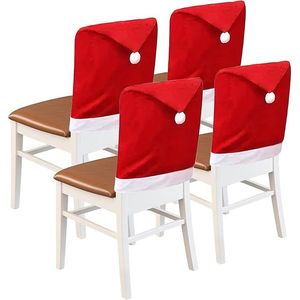Housses de chaise de Noël et de fêtes, lot de 4, extensibles, pour chaises Parsons, housses de dossier et de dossier-cloche, amovibles - Product Image 1