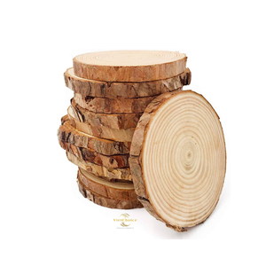 Tranches de bois de pin rondes naturelles, bois massif, matériau écologique pour l'artisanat, décoration DIY, décoration intérieure et mariage - Product Image 6
