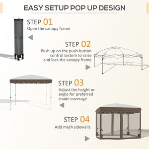 Portable 10x10 Pop-Up Gazebo <b>Canopy</b> <b>Tent</b> with Netting and Wheeled Bag for Parties - Product Image 4