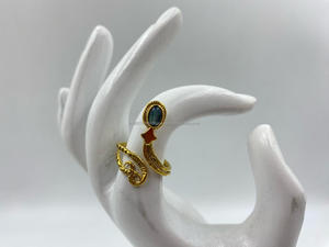 Mejor Precio de lujo elegante boda blanco Arco Iris 18K chapado en oro hecho a mano latón joyería-plata piedras preciosas anillos fiesta pendientes - Product Image 2