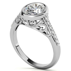Bague de luxe en moissanite certifiée, taille ovale géométrique, en argent sterling 925, pour fiançailles, mariage, anniversaire, solitaire, promesse - Product Image 2