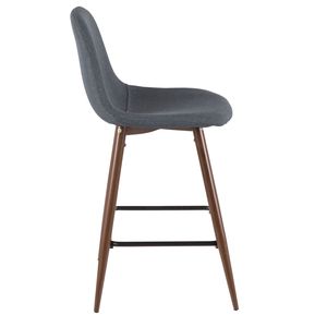 Set di 2 Sgabelli da Bar Moderni Mid-Century Pebble in Noce e Blu - Product Image 3