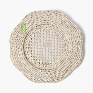 High Quality Rattan Placemat Flower-Shaped Rattan Placemat <b>Boho</b> <b>Hanging</b> <b>Wall</b> Decoration Rattan Charger Plates Rattan 2026 - Product Image 1