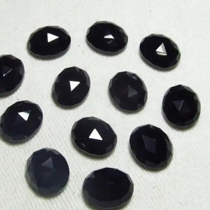100% Precio más bajo Natural Black Onyx 5x7mm Rose Cut Oval Cabochon Loose Flatback Gemstone Joyería hecha a mano del fabricante - Product Image 1
