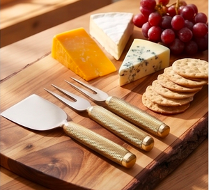 Premium <b>Cheese</b> <b>Knife</b> <b>Set</b> Stainless Steel Elegant Gold Handle Design Perfect For Dining Weddings Parties Restaurants And Home - Product Image 5
