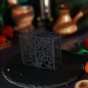 Black Stylish Metal Napkin <b>Holder</b>, Tabletop <b>Tissue</b> Stand, Elegant Paper <b>Holder</b> for <b>Kitchen</b>, Dining Accessories, Delicate - Product Image 2