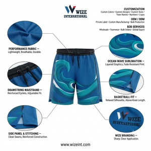 Shorts de basketball personnalisés pour hommes, séchage rapide, respirants, entièrement en mesh, option de conception OEM, coupe unie, imprimés pour adultes - Product Image 6