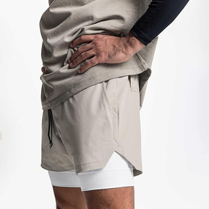 Best Quality Breathable Quick Drying Gym <b>Shorts</b> <b>Men</b> Running Workout Fitted Two Layers <b>Compression</b> <b>Shorts</b> For <b>Men</b> - Product Image 1