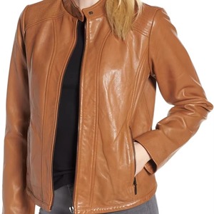 Original Cow Skin Leather <b>Women</b> <b>Jacket</b>-Knitted Construction Waterproof & Reversible | <b>Smart</b> Pick Winter Outerwear - Product Image 4