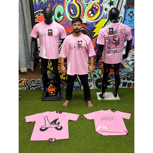 SBL Herren Graues Kurzarm-T-Shirt Street-Style mit Aufdruck Buchstabenmuster O-Ausschnitt Regular Fit Baumwolljersey - Product Image 4
