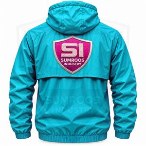 Proveedor mayorista de chaquetas cortavientos con capucha para hombre, chaqueta cortavientos ligera con cremallera, ropa exterior con parches bordados - Product Image 2