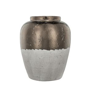 Vase d'appoint rond en céramique Sienna Brown 13x13x16, vase en porcelaine - Product Image 3