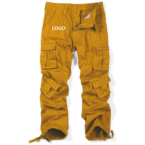Pantalones de Trabajo Ajustados con Bolsillos Premium, Pantalones Cargo Holgados para Hombre, Color Amarillo Sólido, Transpirables, con 6 Bolsillos, Pantalones Deportivos - Product Image 5
