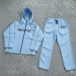 Rexfit Sports Custom Printed Mens Nylon Windbreaker Suit Lightweight Summer Set Tracksuit Set Wholesale - Product Image 3