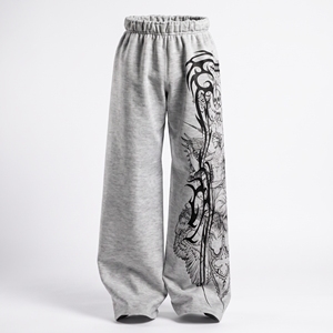 Pantalon de survêtement bordeaux pour homme avec imprimé griffe de Griffin, taille élastique, coupe décontractée, jambes larges - Product Image 4