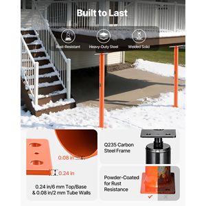 Paquete de 2 Gatos de Piso para Casa, Rango de Altura de 54-150 Pulgadas, Capacidad de Carga Máxima de 11200 Libras, Viga de Soporte Ajustable, Gato para Sótano, Poste para Paletas - Product Image 4