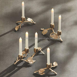 Handcrafted Indian brass <b>candle</b> holder for traditional home altars romantic <b>dinner</b> arrangements or sacred use - Product Image 2