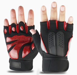 Gants de sport demi-doigts en PU respirants antidérapants unisexes pour musculation avec fermeture à enfiler - Product Image 6