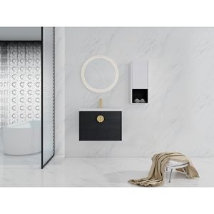 Meuble-lavabo mural de salle de bain de 28 pouces avec lavabo en céramique, portes à fermeture douce, 00212WHK 06328BCT, armoire combinée (KD) - Product Image 2