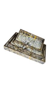 Plateau de service en émail pour table, plateau en émail pour thé et café, plateau de style plat en émail, grand plateau en émail, petit plateau en émail - Product Image 3