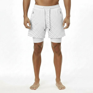 Custom Eco-Friendly Recyclable Blank Print Logo Gym Athletic Men Shorts Breathable Quick Dry 2 in 1 Running Mens Shorts - Product Image 4