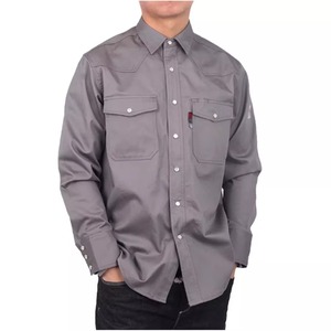 Camisa de Trabajo Unisex Gris de Poliéster de Alta Visibilidad Fluorescente con Bolsillos en el Pecho, Transpirable, Manga Larga, Certificación CE, Uniforme - Product Image 4
