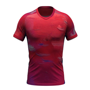 Maillot de volley-ball à manches courtes pour adultes, bleu foncé, col en V, t-shirt d'entraînement de football, séchage rapide, respirant, t-shirt de sport - Product Image 6