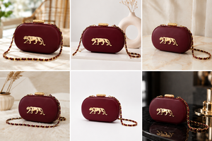 Burgundy Evening <b>Clutch</b> Bag Chain Strap Magnetic Closure Acrylic Party Purse for <b>Wedding</b> Banquet - Product Image 4