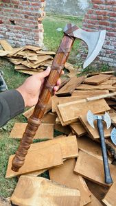 Hacha Profesional Hecha a Mano Estilo Vikingo, Hoja de Acero con Alto Contenido de Carbono, Mango de Madera, Herramienta Utilitaria para Campismo y Actividades al Aire Libre, Garantía de 3 Años - Product Image 6