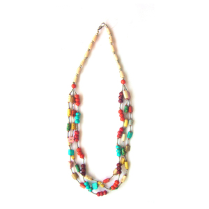 Collar de Cuentas Estilo Bohemio, Colgante de Resina de Madera Multicolor, Cadena en Capas, Joyería de Moda Unisex a Precio de Mayoreo - Product Image 1