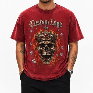 เสื้อยืดผู้ชายพรีเมียมผ้าฝ้ายลายกราฟิกทันสมัย ทรงโอเวอร์ไซส์ พิมพ์ลาย DTG สไตล์สตรีทแวร์ คอกลม ล้างสีแบบแอซิด ระบายอากาศได้ดี - Product Image 2