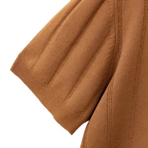 2025 hombres de negocios e informal patrón sólido Top manga corta Cachemira fina para Polo estilo dinero viejo - Product Image 4