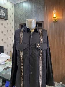 Camisa Guayabera Bordada para Hombre, Poliéster, Manga Larga, Popelina, Antiarrugas, Logotipo Personalizado, Ropa de Primavera - Product Image 3