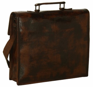Wholesale 100% Genuine Leather <b>Laptop</b> Briefcase Unisex Business Office Messenger Bags Dark Brown Color Zipper Large Capacity - Product Image 3