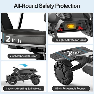 Fauteuil roulant électrique pliable pour adultes : télécommande et élévateur électrique inclus, dossier réglable, double moteur. - Product Image 4